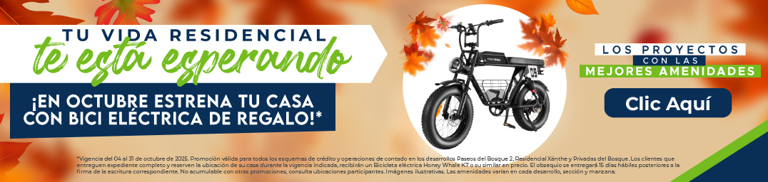 en octubre estrena casa con bici eléctrica de regalo